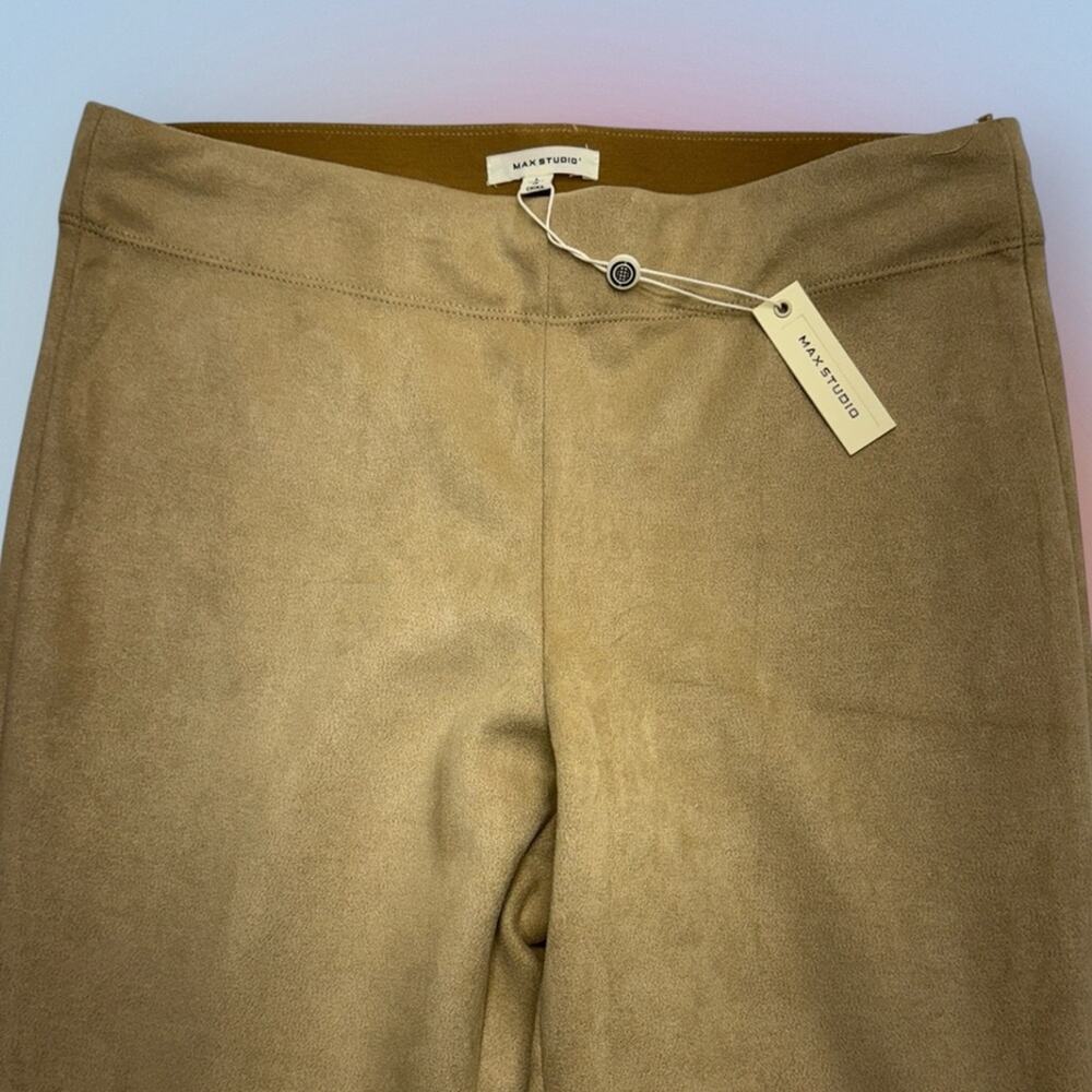 MAX STUDIO Women’s Large Tan Microfiber Pull On Pant